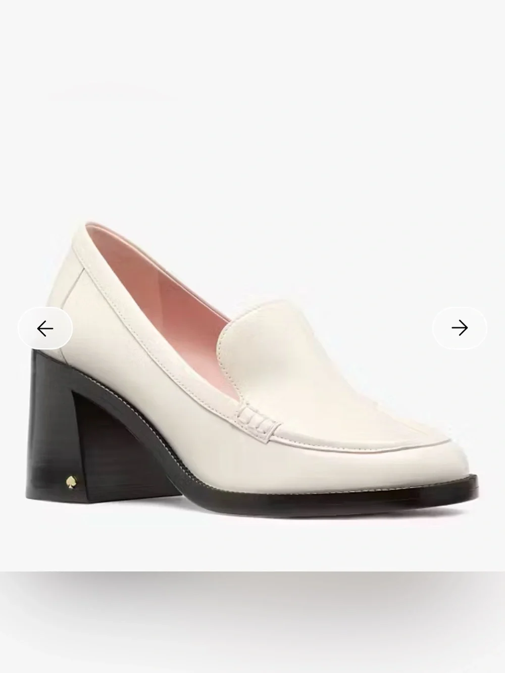 Kate Spade White Patent Leather Lori Heeled Loafer Pump size 7.5